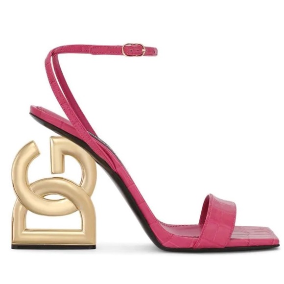 Dolce & Gabbana 3.5 105mm crocodile-embossed leather sandals EU 40.5/US 10.5 - Picture 1 of 10